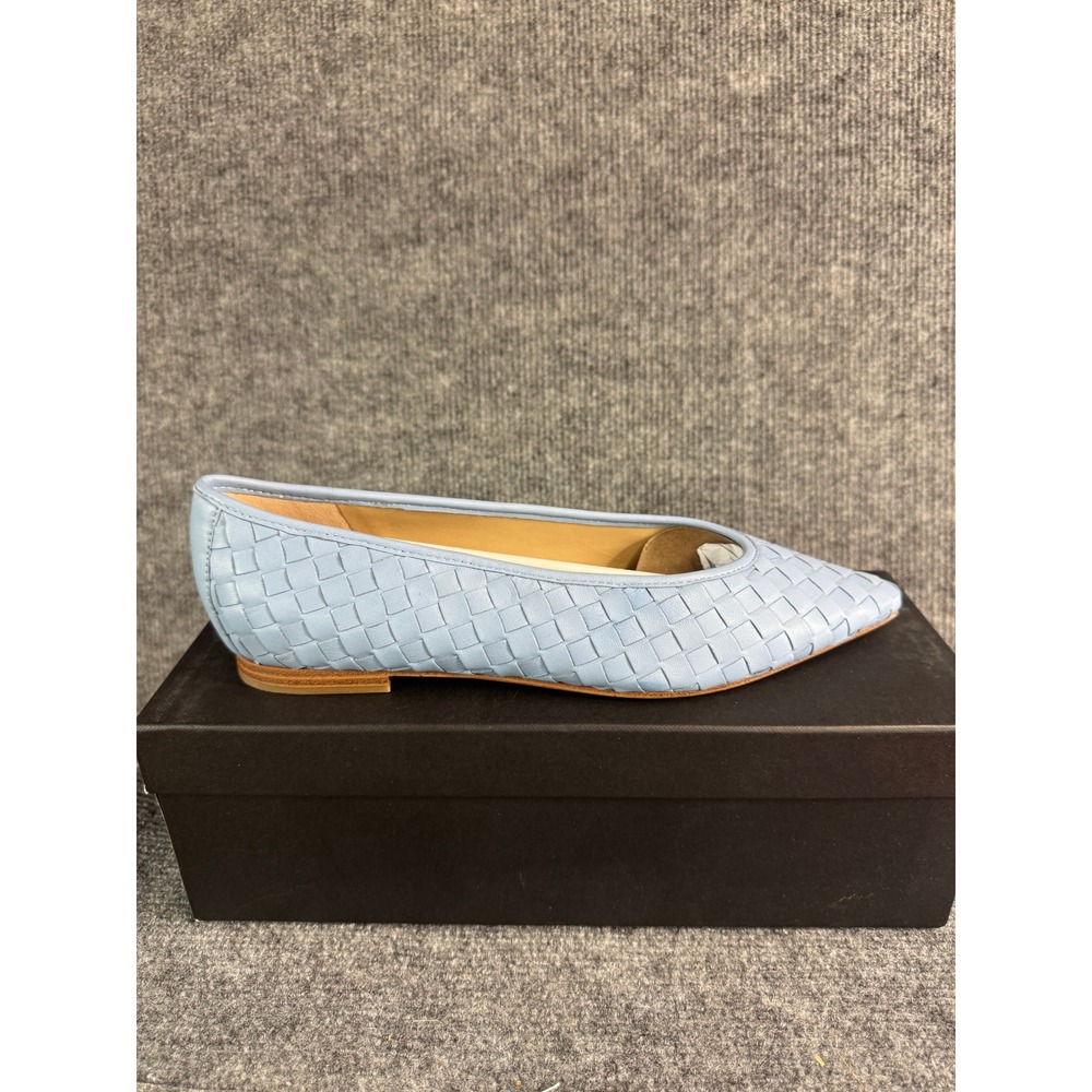 NWB Marc Fisher LTD Damaria Woven Leather Pointed Toe Flats Medium Blue 9M